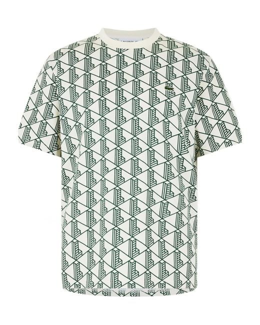 Lacoste Green All Over Print Mono T-Shirt for men