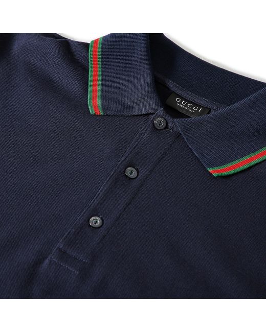 Gucci Blue Short-Sleeve Polo Shirt for men