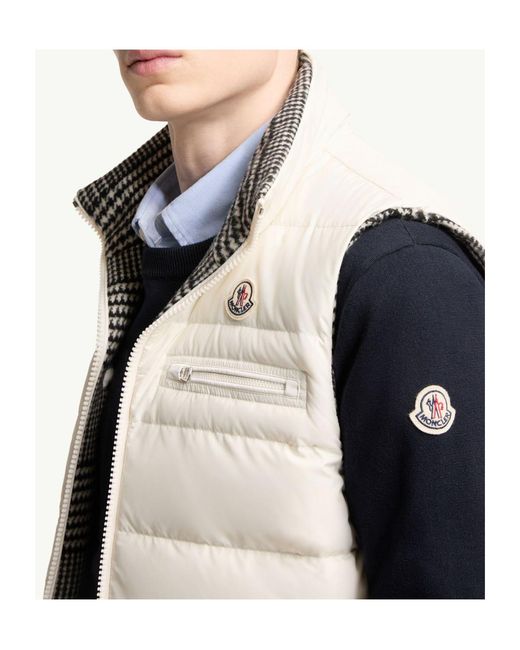 Moncler Gray Gienah Reversible Wool Blend Down Vest for men