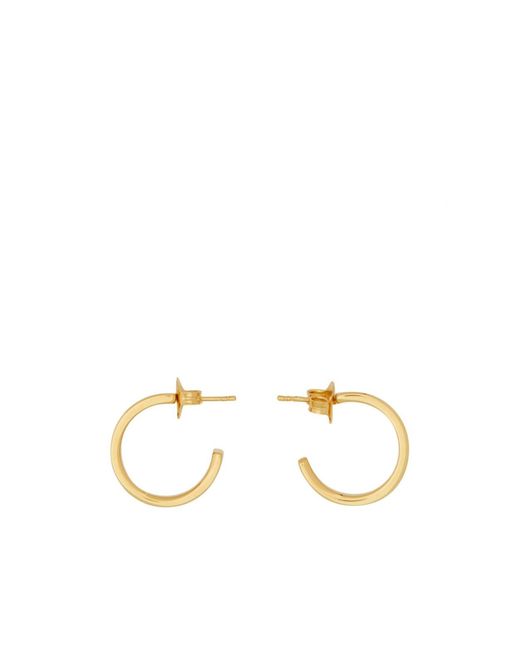 MM6 by Maison Margiela Metallic Numeric Engraved Hoop Earrings for men