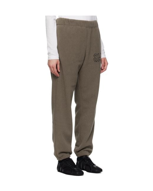 MM6 by Maison Margiela Gray Logo-Embroidered Fleece Track Pants