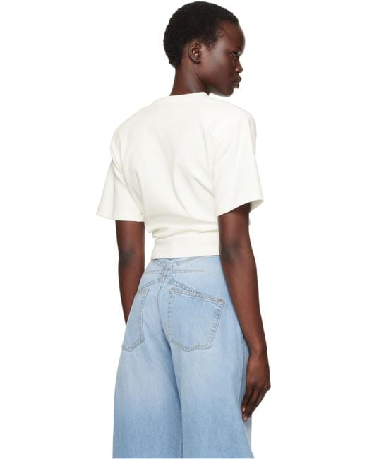 Magda Butrym White Knot-Detail T-Shirt