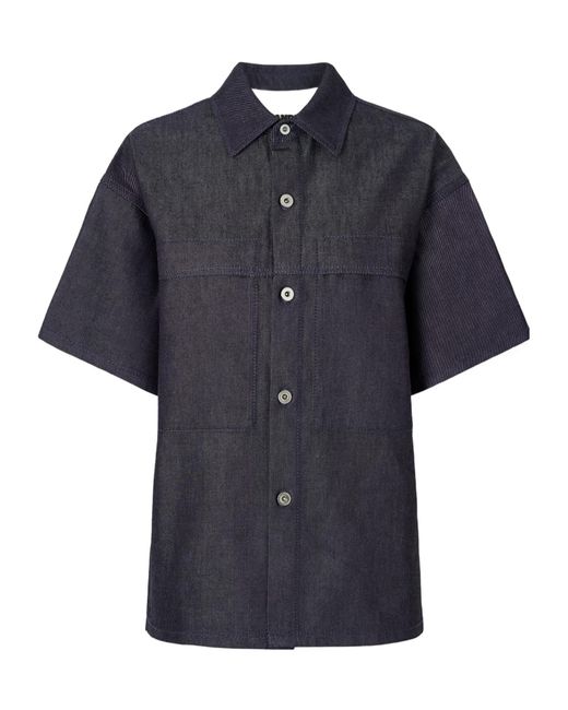 Jil Sander Blue Chest-Pocket Button Shirt