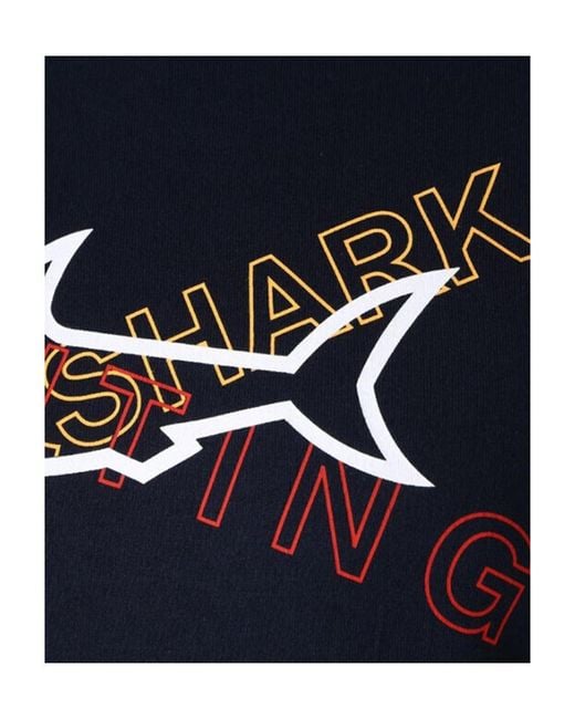 Paul & Shark Blue Logo T-Shirt With Round Neck Pattern for men