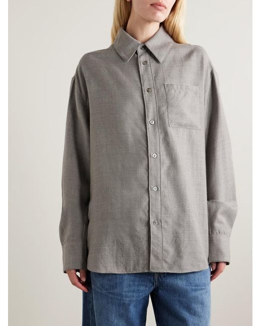 The Elder Statesman Gray Pashmina Long-Sleeve Shirt