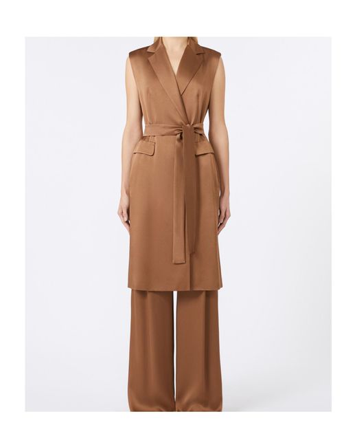 Max Mara Brown Studio Belted Gilet