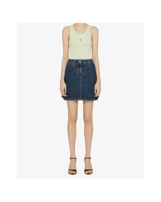Givenchy Blue Mini Denim Skirt