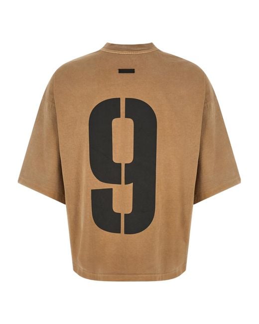 Fear Of God Natural Graphic-Print Logo-Patch T-Shirt for men