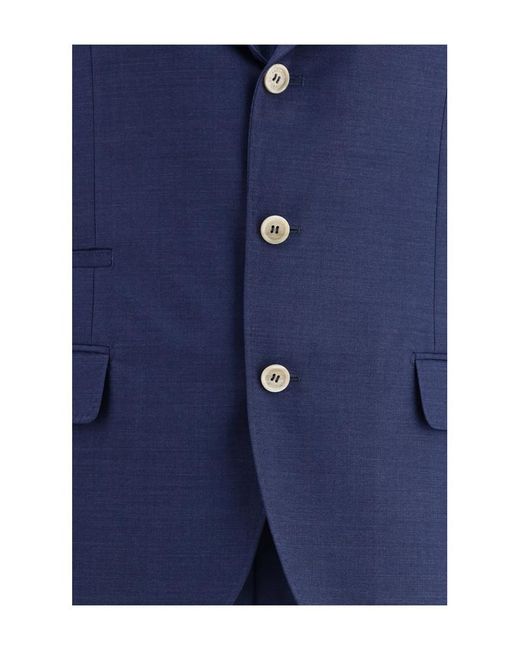 Brunello Cucinelli Blue Single-Breasted Suit for men