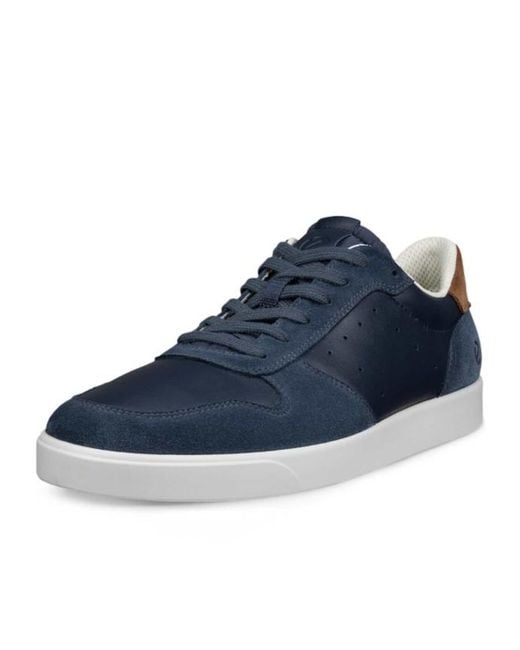 Ecco Blue Street Lite Leather Trainer for men
