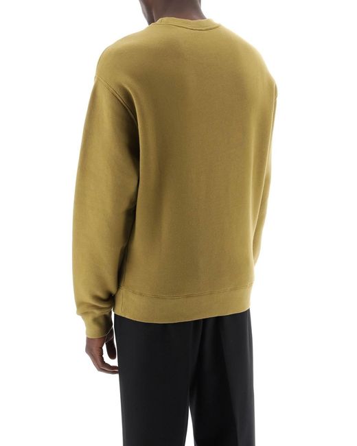 Maison Kitsuné Green Maison Kitsuné Fox Head Patch Crewneck Sweatshirt for men