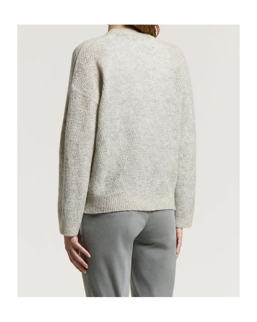 Peserico Gray Diamond-Knit Sweater