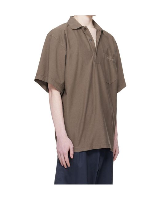 Hed Mayner Gray Embroidered Pocket Polo T-Shirt for men