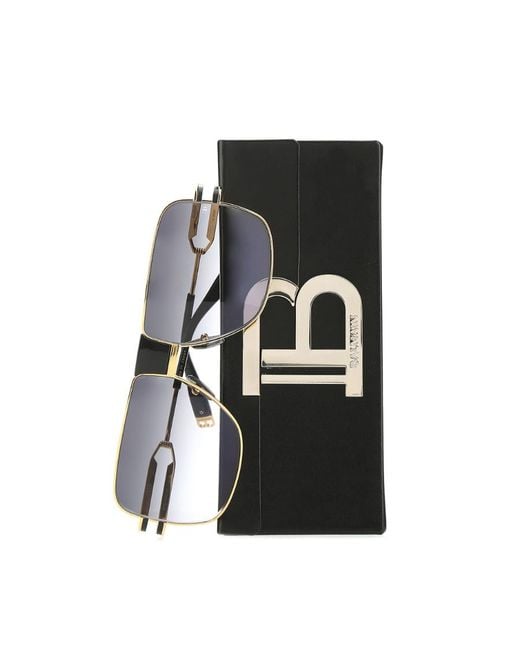 Balmain White Gradient Lens Logo Sunglasses
