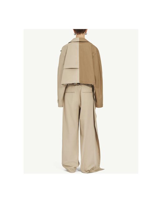 MM6 by Maison Margiela Natural Cropped Trench Coat
