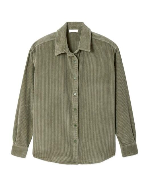 American Vintage Green Corduroy Overshirt for men