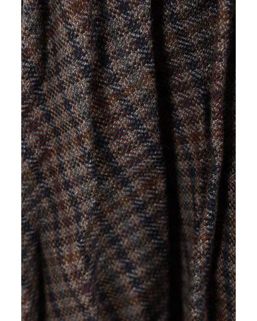 Balenciaga Black Checkered Pleated Skirt