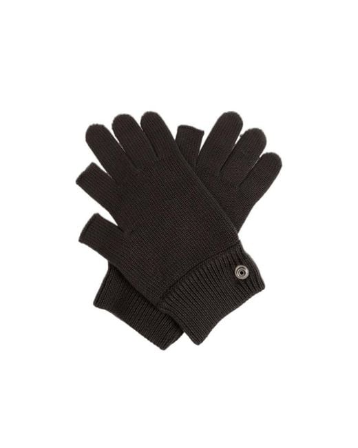 Rick Owens Black Ribbed Gloves for men