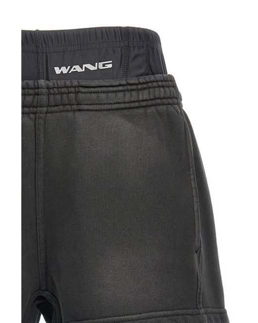 Alexander Wang Black Layered Elasticated-Waist Shorts