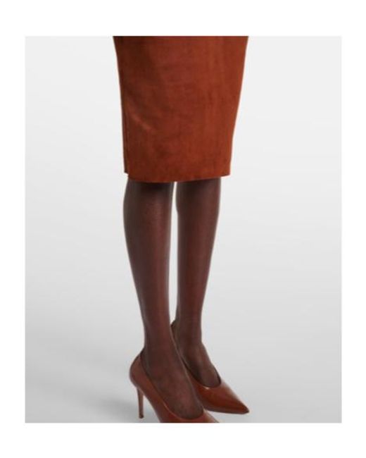 Stouls Brown Monica Strapless Suede Midi Dress