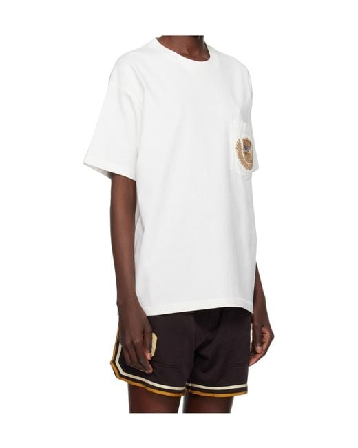 Bode White Sportsman Patch Pocket Crew Neck T-Shirt