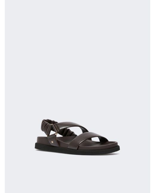 Max Mara Black Macro Strap Detailed Sandals