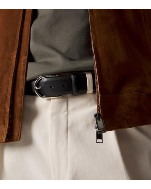 Brioni White Belt Buckle Waist Belt for men