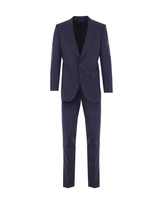 Tom Ford Blue Two-Button Wool Suit for men