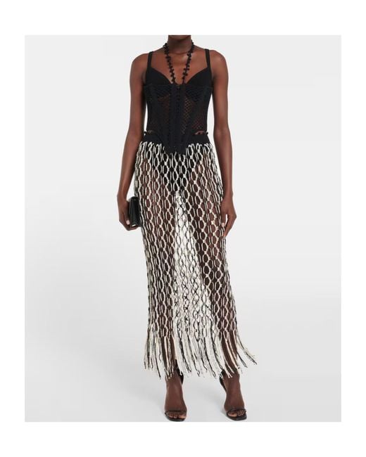 Dion Lee White Fishnet Decorative Skirt