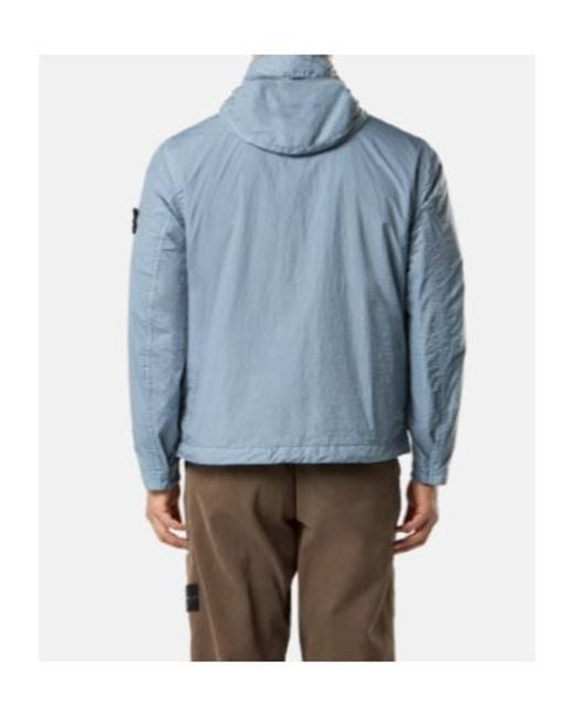 Stone Island Blue Crinkle Reps Hooded Jacket for men