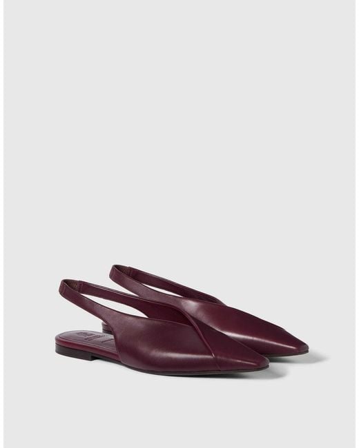 Brunello Cucinelli Purple Calfiskin Slingback Flats