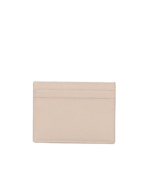Saint Laurent Natural Cassandre Logo Plaque Tiny Card Case for men