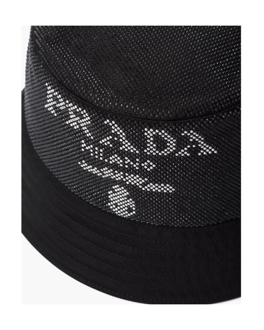 Prada Black Re-Nylon Bucket Hat for men