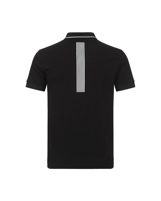 EA7 Black Logo Polo Shirt for men