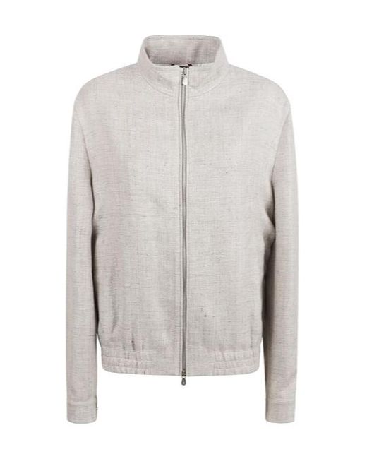 Brunello Cucinelli Gray Long Sleeve Casual Jacket for men