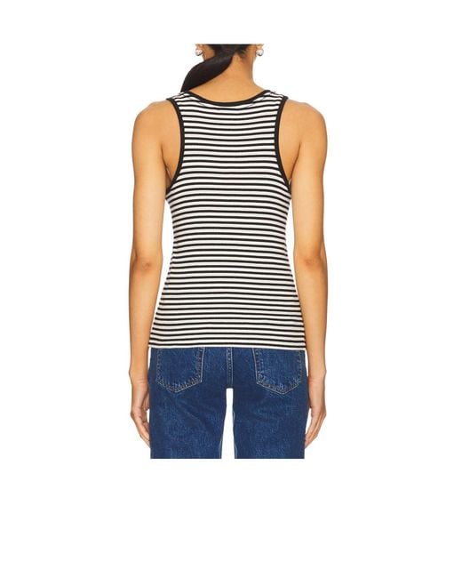 Anine Bing Black Alessia Striped Knitted Tank Top