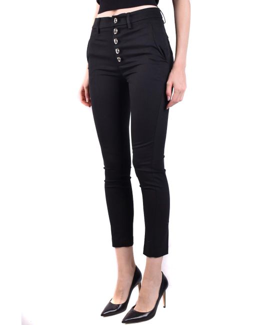 Dondup Black Side Pocket Button Casual Pants