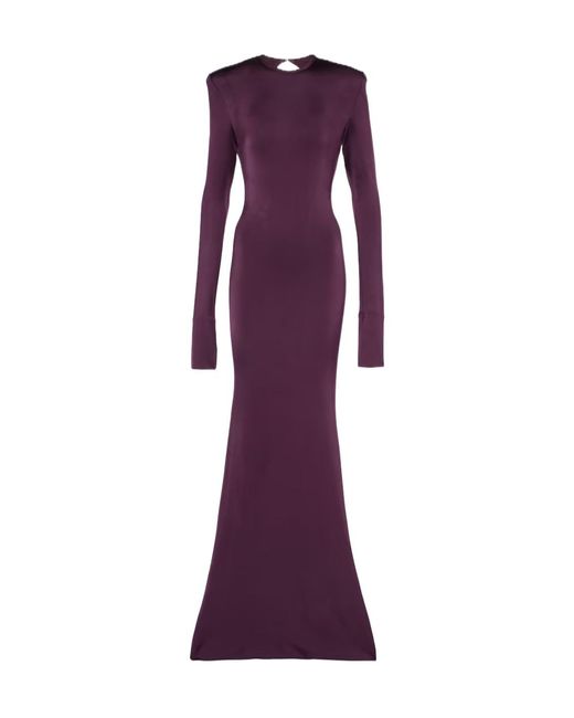 Victoria Beckham Purple Long-Sleeved Dress