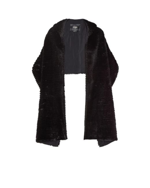 Fendi Black Mink Travel Scarf