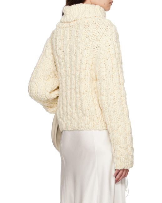 Chloé White Rib Turtleneck Sweater