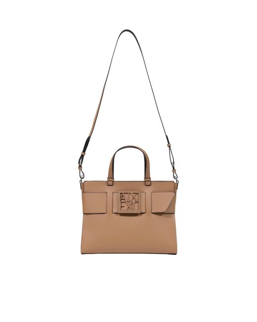 ARMANI EXCHANGE Brown Monogram Tote Bag