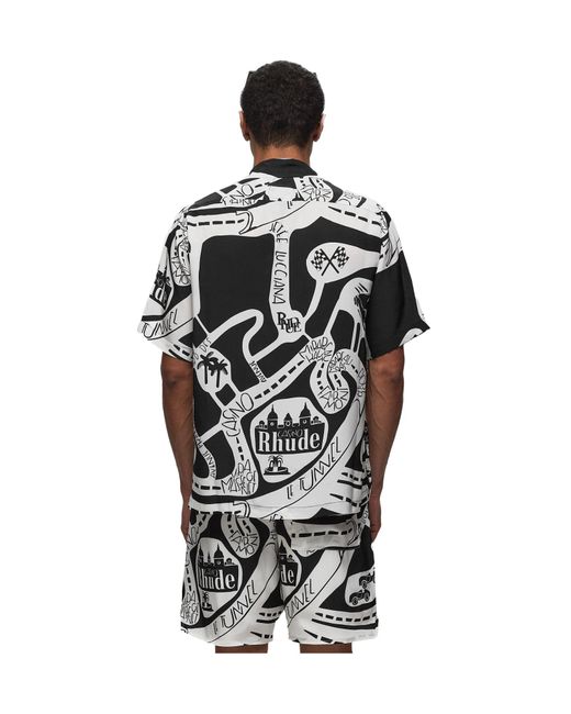 Rhude Black Strada Silk Shirt for men