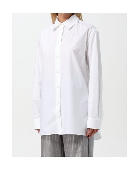 The Row White Buttoned Long-Sleeved Shirt