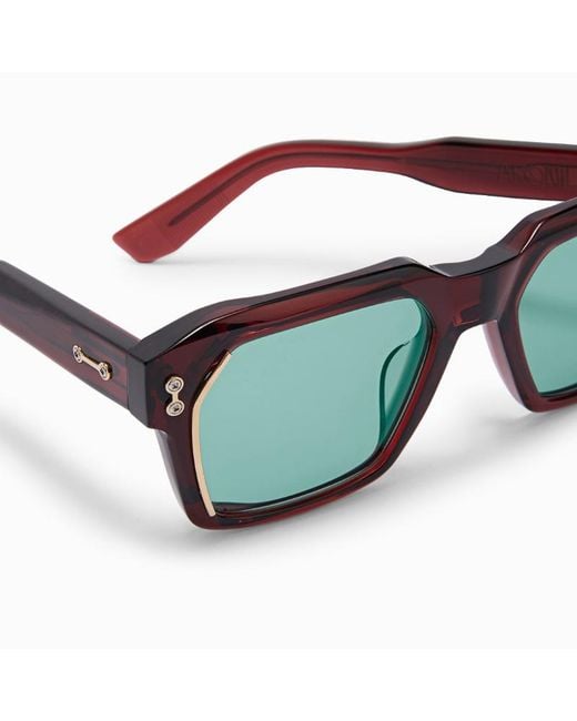 Akoni Green Geometric-Frame Sunglasses for men