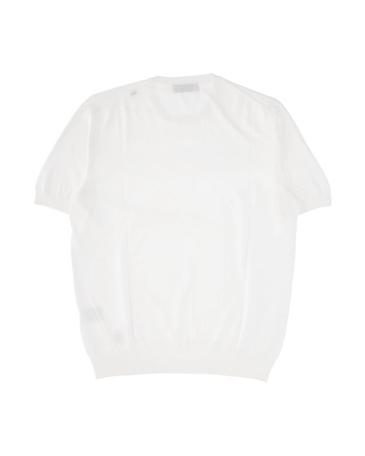 Gran Sasso White Short Sleeved Knitted Jumper for men