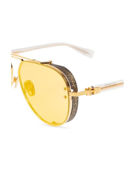 Balmain Metallic Logo Sunglasses for men