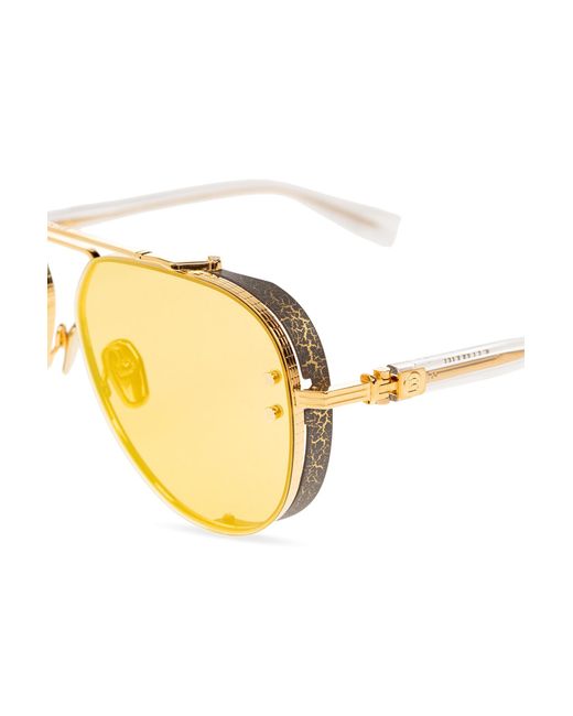 Balmain Metallic Logo Sunglasses for men