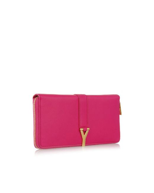 Saint Laurent Pink Zip Wallet