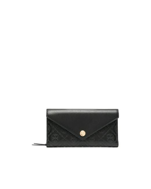 Tory Burch Black T-Monogram Envelope Wallet
