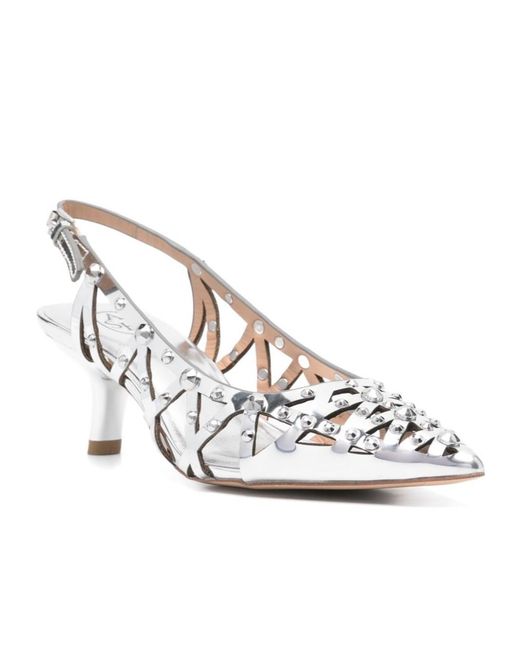 Ash White Pointed High Heel Sandals